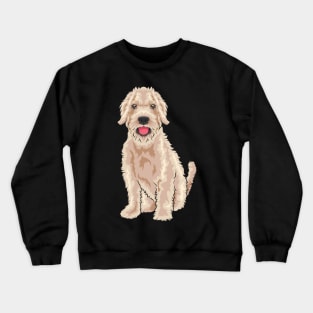 A super cute Goldendoodle looks at you. Crewneck Sweatshirt